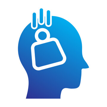 Head with heavy weight inside icon glyph gradient style