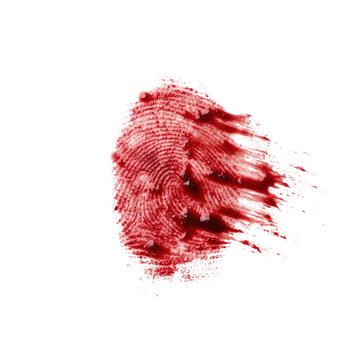 Red blood fingerprint smear texture for forensic investigation