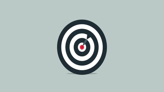 A target board with a bullseye hit by an arrow, representing success, strategy, and achievement