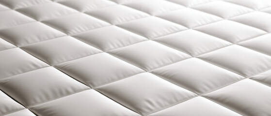 Naklejka premium White Quilted Surface with Soft Diamond Cushion Pattern