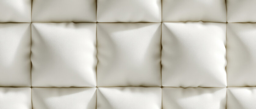 Cream Padded Square Wall Tiles with Soft Buttoned Relief