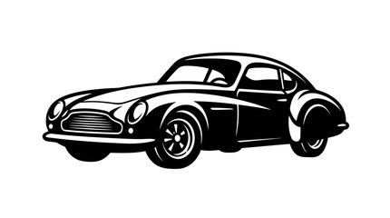 Fototapeta premium Retro luxury car front three-quarter view.