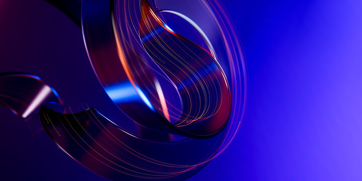 Neon Quantum Form 3D Technology Background