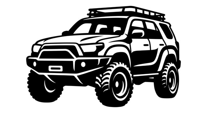 Rugged off-road 4x4 SUV vector illustration.