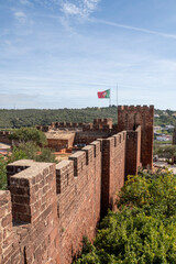 View of the castle walls in the ancient town of Silves in the Algarve, Portugal © smartin69