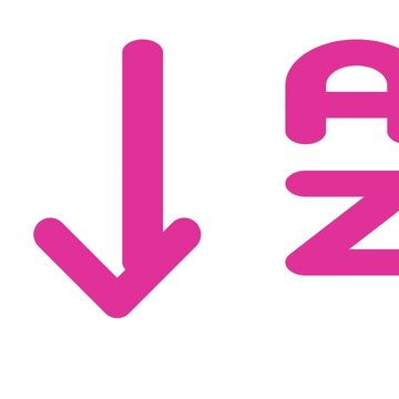 Pink downward arrow icon with stylized letters A and Z transforms into a trident in this minimalist graphic design motion clip for web user interfaces.