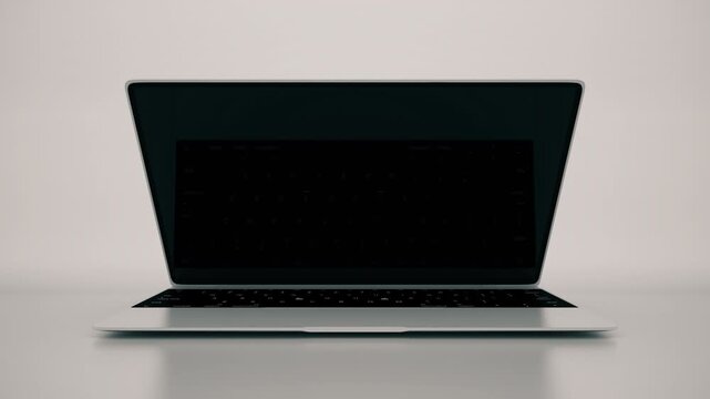 Front View Laptop Animation With Green Screen Display Mockup