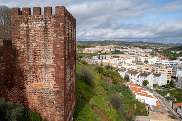 Aerial view from the castle of the ancient town of Silves in the Algarve, Portugal © smartin69