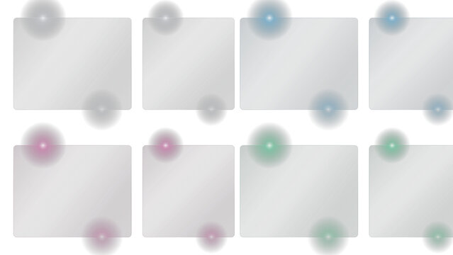 Glassmorphism UI Elements Set with Glowing Light Flares for Modern App and Web Design