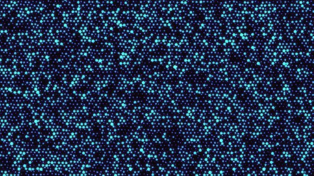 Electric cyan digital network glows against a dark void symbolizing manic brain activity and neural connections in a 3D animation