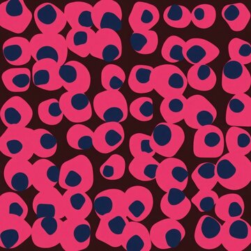 Pink and blue number eight pattern with grunge texture and dots