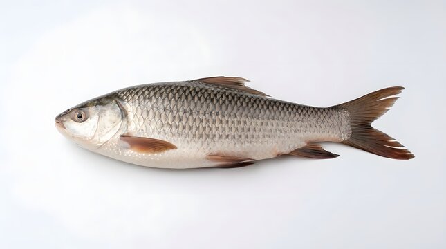 Rui fish on a white background.