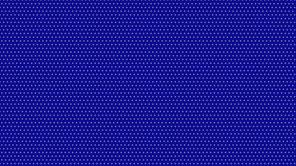 Classic blue surface adorned with a meticulous grid of small white polka dots creating a uniform pattern ©  Design_ mn