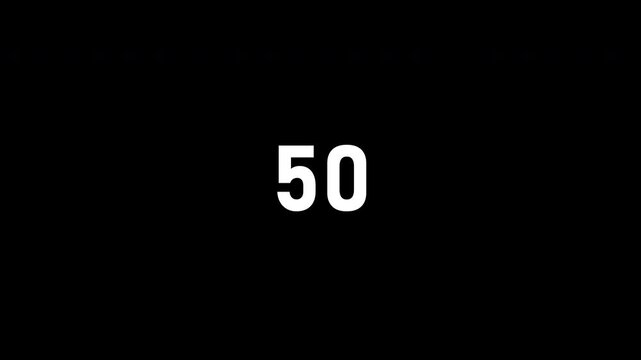 Animated counting Numbers from 0 to 100  on a black background. counting number black background