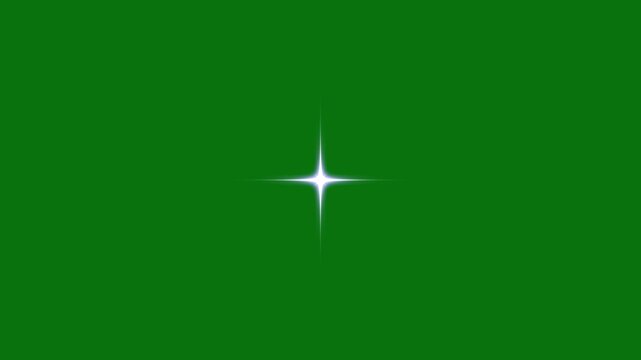 Blinking cartoon star, 2D shining twinkle effect, twinkle star glitter sparkle animation, magical starry sky, blinking star, Vector, doodles style stars blinking on green screen, 4K and UHD loop video