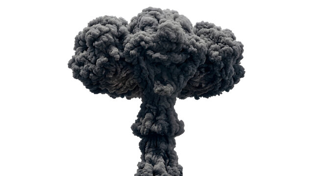 A mushroom cloud of smoke from an explosion for the concept of destruction and disaster.
