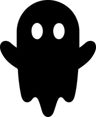 Naklejka premium Simple black ghost icon for halloween design isolated on transparent background