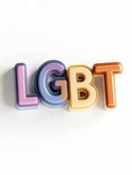 Colorful layered lgbt letters promoting diversity and inclusion