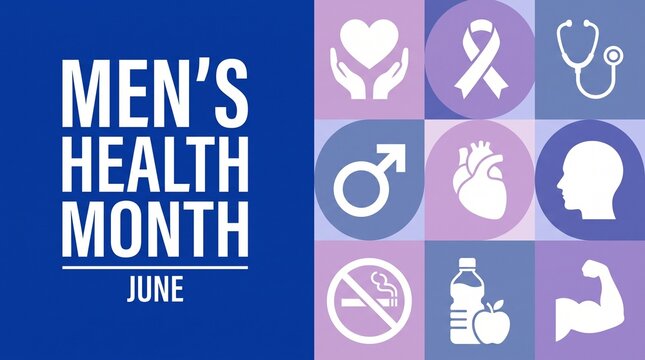 Men's health month infographic design for june