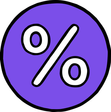 Purple Percentage Icon for Sales and Discounts