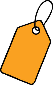 Blank Yellow Price Tag Icon for Discounts and Sales