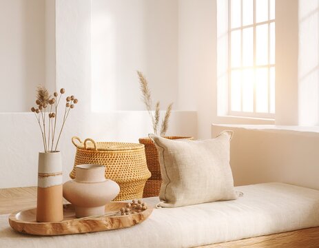 Soft light fills a minimalist room