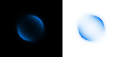 Abstract Blue Crescent Glow Light Effect on Black and Transparent Background © FAISAL CREATES