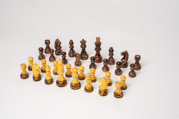 Wooden chess pieces ready for a strategy game © nayefhammouri