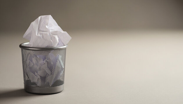 Crumpled Resolution List in Waste Bin