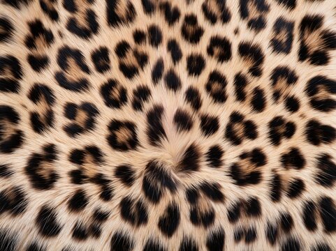 Leopard spotted fur texture with dense rosette clusters and soft downy underfur for luxury textile design and animal print packaging
