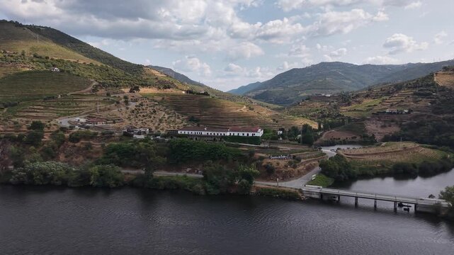 Bridge crossing the Douro vineyard landscape