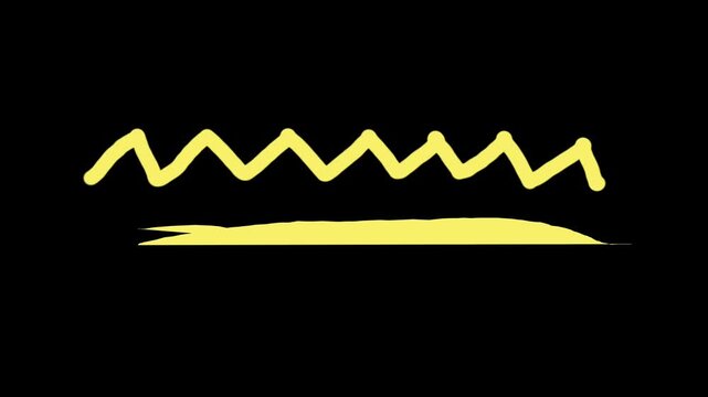 Abstract Yellow Zigzag Motion Line Animation on Black Background