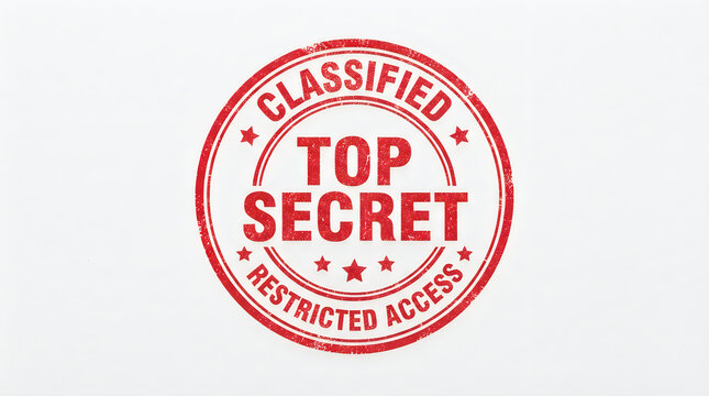 Top secret classified stamp with red ink and restricted access text