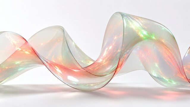 Opaline Translucent Glass Ribbon with Fire Opal Prism Light