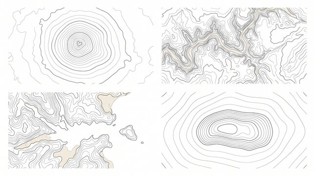 Abstract Contour Line Art Geometric Patterns and Maps.