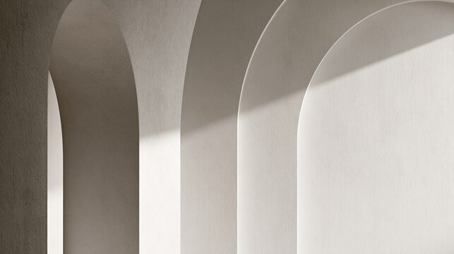 Gray Architectural Background with Embossed Shapes and Minimalist Design Elements for Modern Interiors