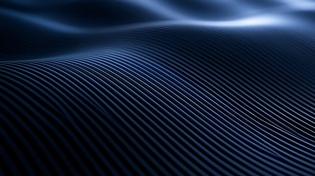 Abstract Dark Blue Futuristic Wave Surface for Technology Background
