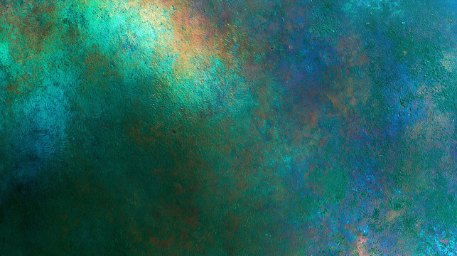 Abstract Teal and Emerald Green Metallic Textured Background