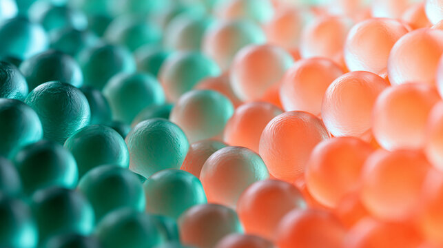 Colorful Translucent Hydrogel Spheres Macro Abstract Background