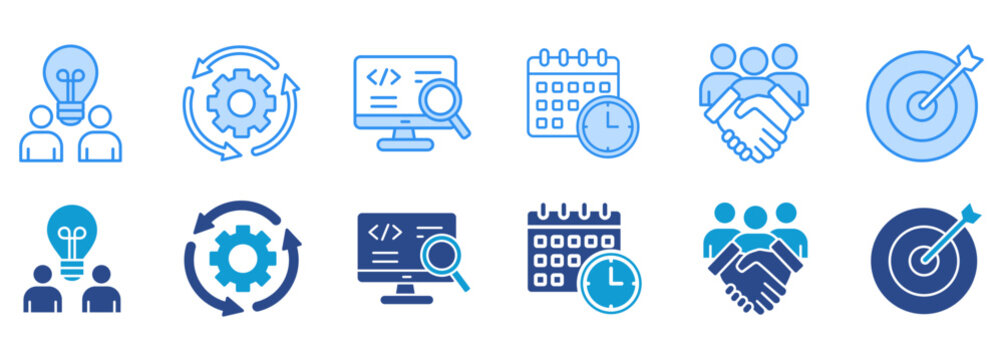 Hackathon design icon pack dual tone collection set. Vector Illustration Concept 