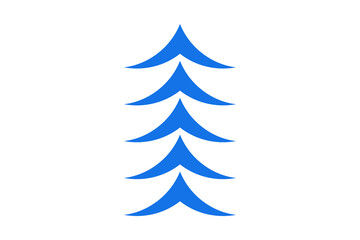 Obraz premium Blue Flared Upward Chevron Arrow Graphic for Growth and Navigation isolated on transparent background direction up top rise pointer