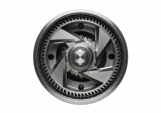 Close up of mechanical gear system with teeth