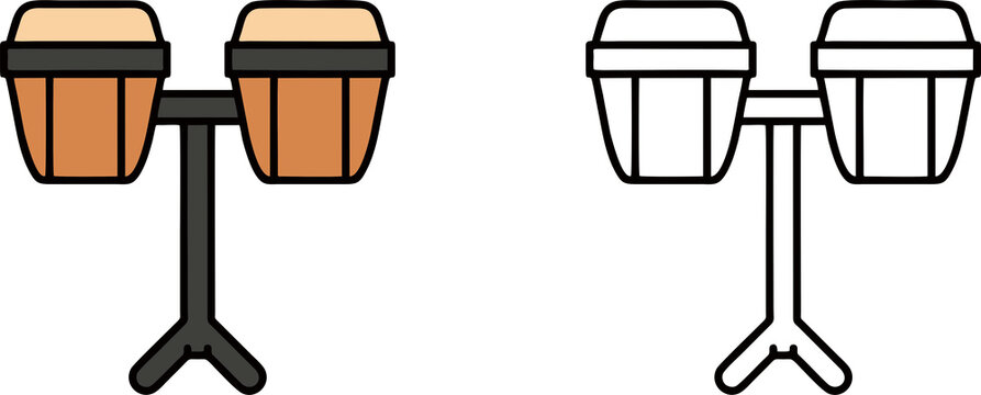 Bongo Drums Musical Instrument Illustration