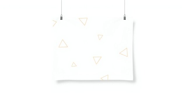 Minimalist pattern with thin orange triangles on a simple surface