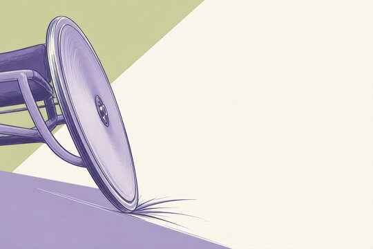 Bold megaphone concept on pastel background with sound waves