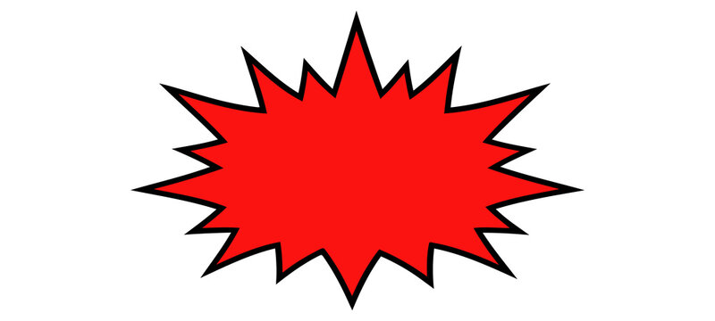 Comic Starburst Vector Red comic starburst explosion badge shape vector design for sale discount promotion marketing and advertising banner element