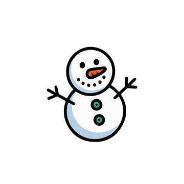Cute Snowman Christmas Character Illustration