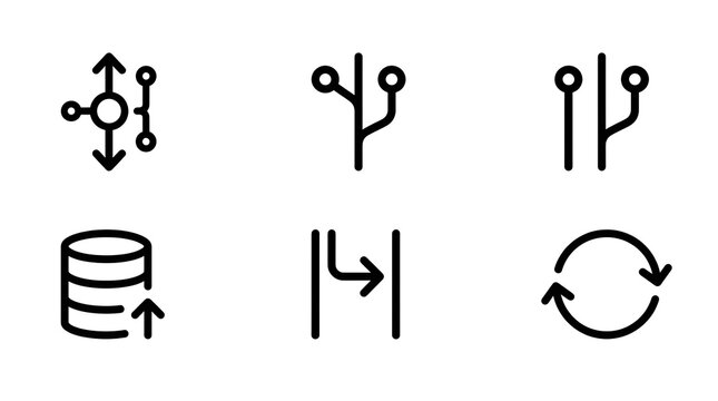 Data Processing and Version Control Icon Set