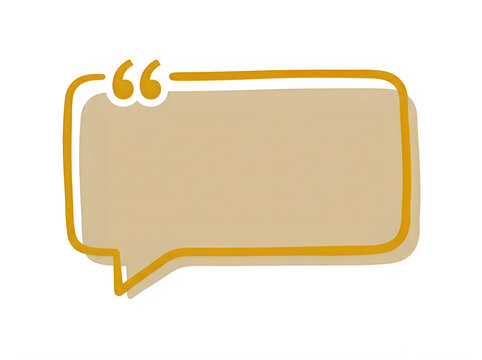 Hand drawn speech bubble with quotation marks for testimonial or feedback design element