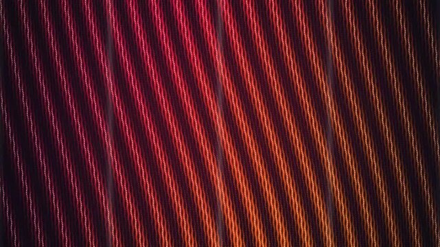 Abstract red futuristic digital technology background featuring glowing wavy diagonal line pattern simulating cyber network firewall security data encryption system for internet communication concept.